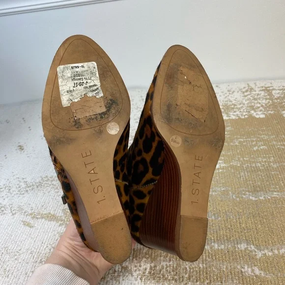 1. STATE Leopard ‘Kaleb’ Calf Hair Wedge Booties | Size 6.5 - Picture 15 of 15